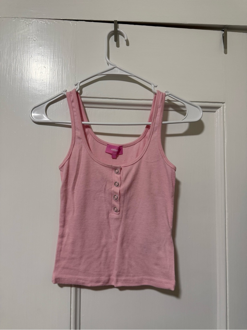 Women’s Pink Button-Front Tank Top